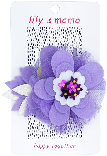 Orchid Flower Hair Clip- Purple