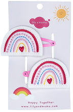 Load image into Gallery viewer, Heart Rainbow Hair Clips- Pastel