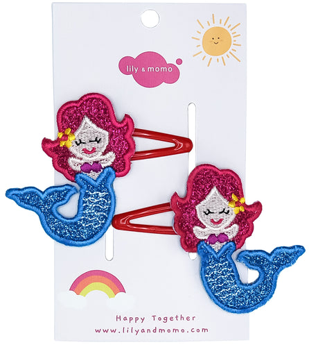 Mermaids Forever Hair Clips- Pink and Aqua