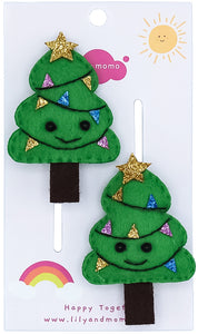 Happy Holiday Trees-  Christmas Green and Glitter Gold