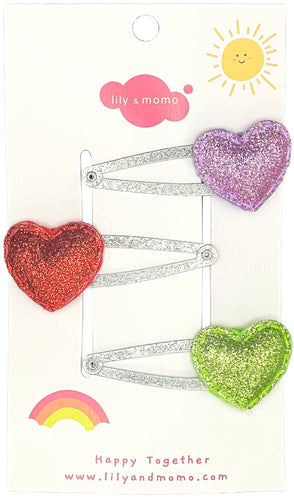 Trio Glitter Sweet Hearts- Multi