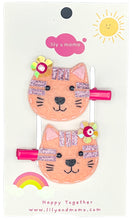 Load image into Gallery viewer, Pink Cat Handmade Kids Hair Clips- Pretty Pinks