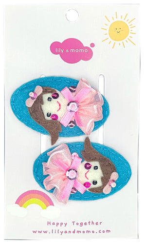Tiny Dancer Ballerina Hair Clips- Pretty Ballet Pink