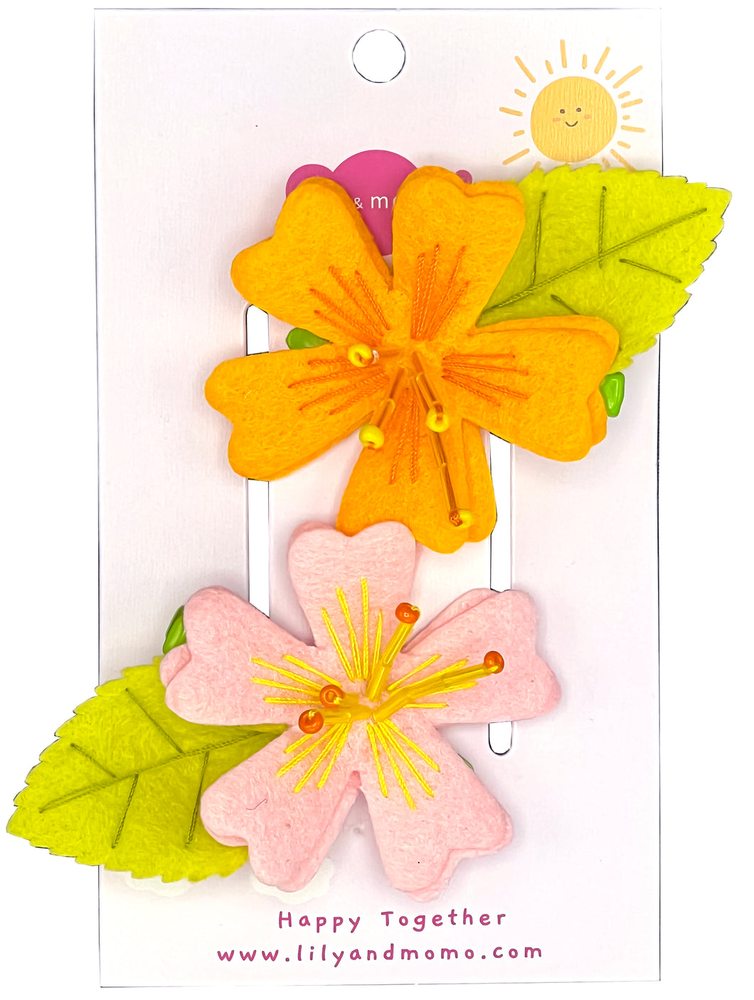 Beaded Floral Flower- Citrus and Lime