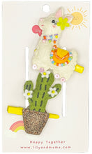 Load image into Gallery viewer, Lovely Llamas Hair Clips -Green and Yellow