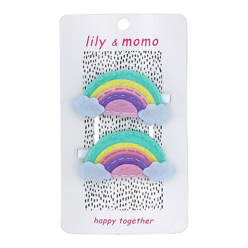 Pastel Rainbow Hair Clips- Mint