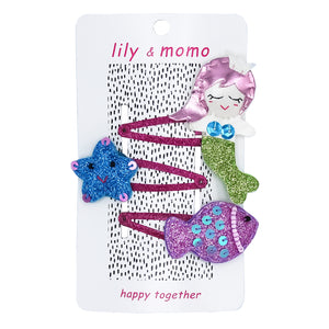 Pastel Under The Sea Trio Hair Clips- Multi