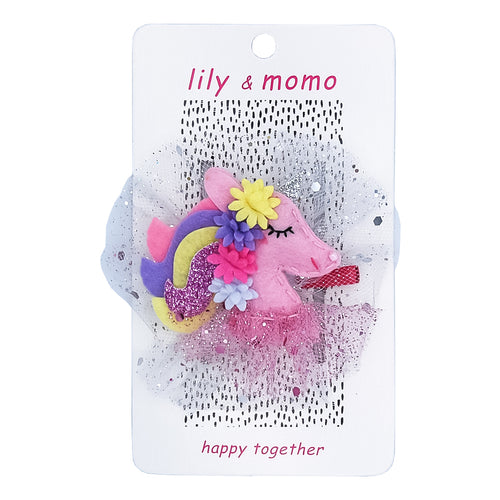 Pastel Unicorn Hair Clip- Pink
