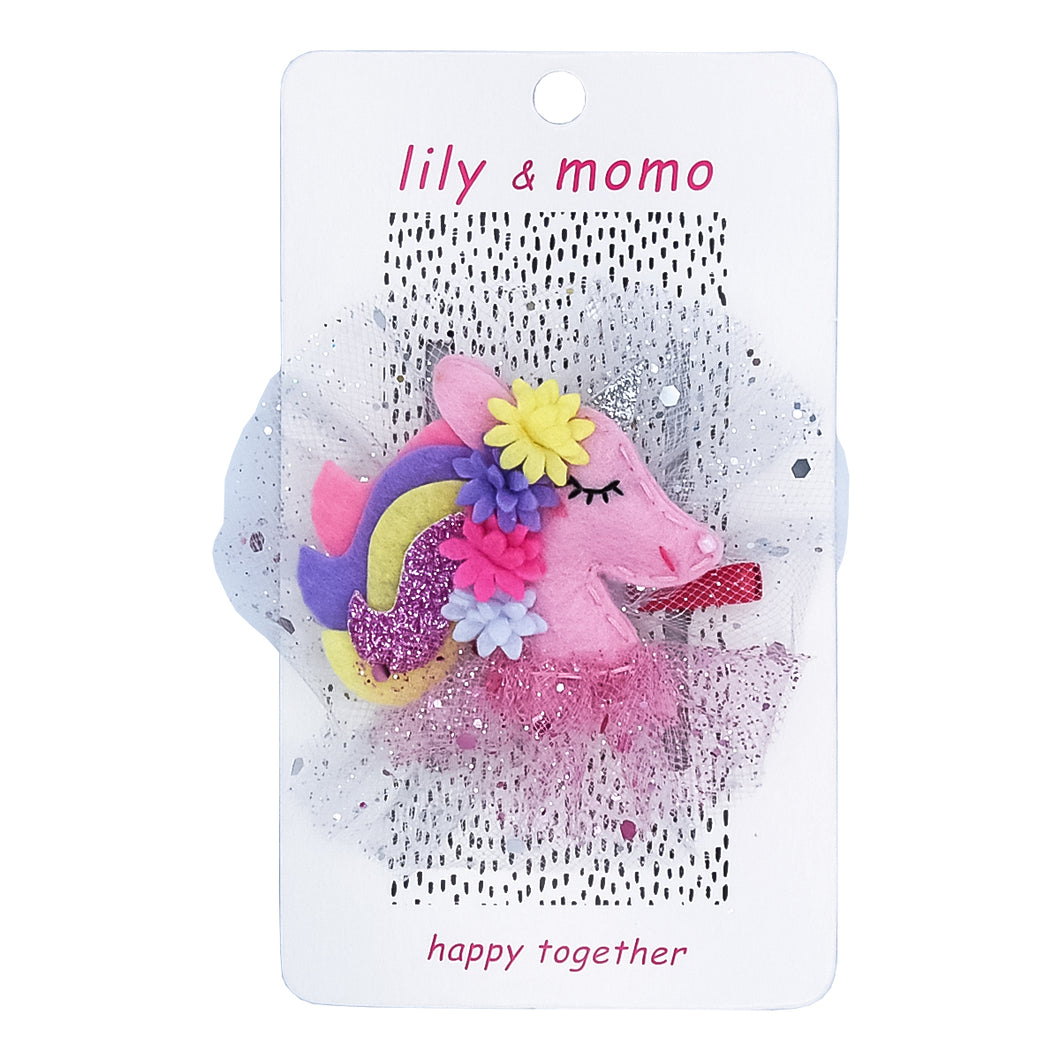Pastel Unicorn Hair Clip- Pink