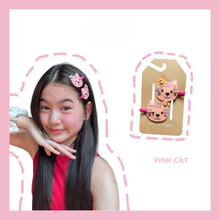 Load image into Gallery viewer, Pink Cat Handmade Kids Hair Clips- Pretty Pinks