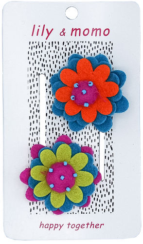 Anna Flower Hair Clips- Multi