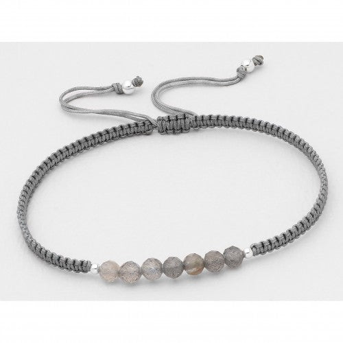Bali Beaded Stone Adjustable Bracelet - Gray