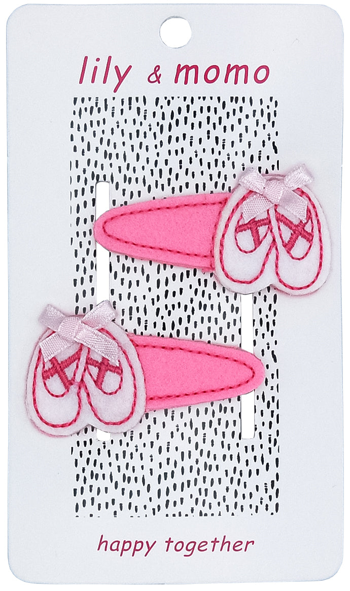 Ballet Shoes Hair Clips- Pink