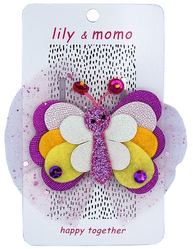 Butterfly Hair Clip- Purple and Gold