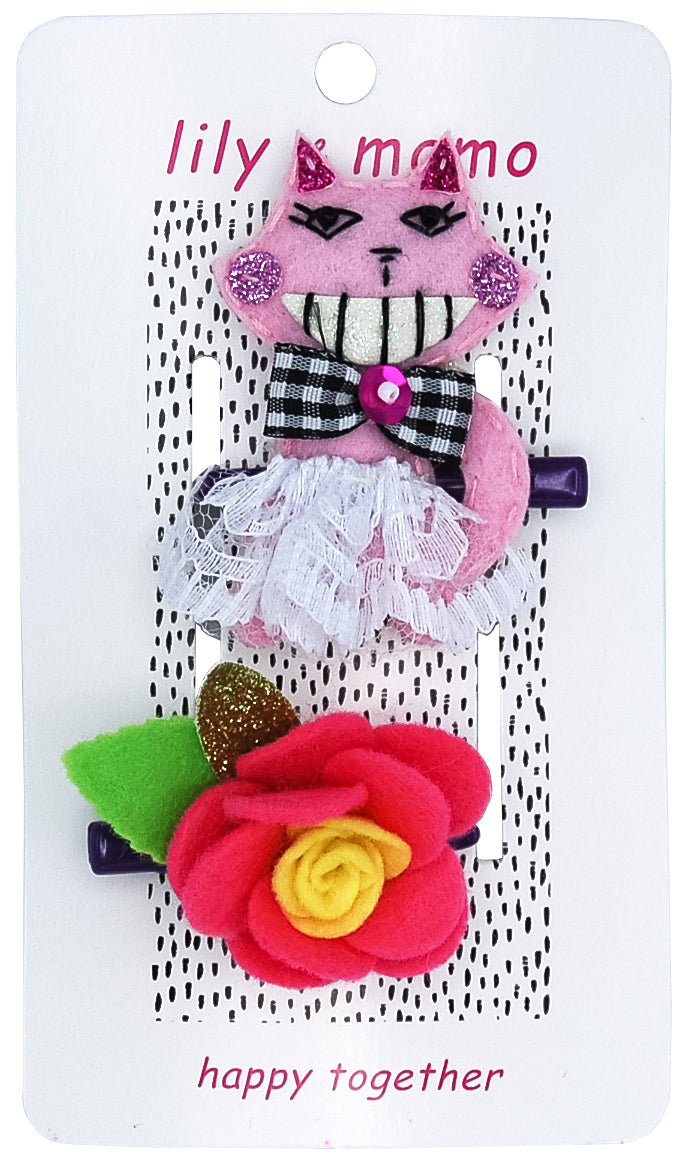 Crazy Kitty & Flower Hair Clips