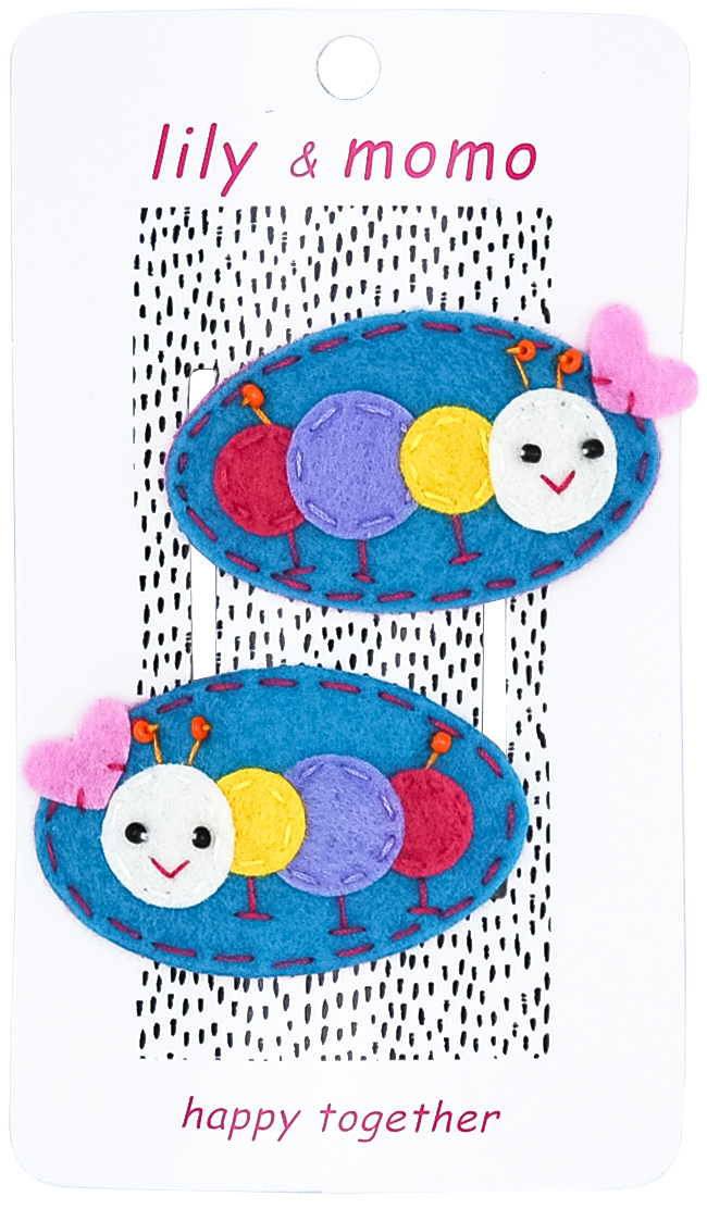 Cute Caterpillar Hair Clips- Multi