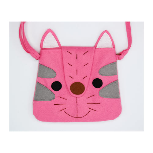 Cute Kitty Bag - Pink & Gray