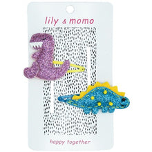 Load image into Gallery viewer, Dynomite Dinosaurs Hair Clip- Lilac and Aqua