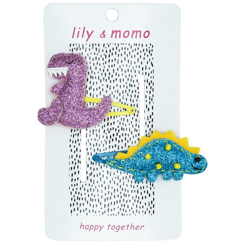 Dynomite Dinosaurs Hair Clip- Lilac and Aqua