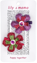 Load image into Gallery viewer, Glitter Flowers Kids Hair Clips- Multi