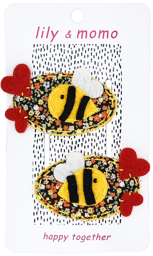 Honey Bee Hair Clips- Calico
