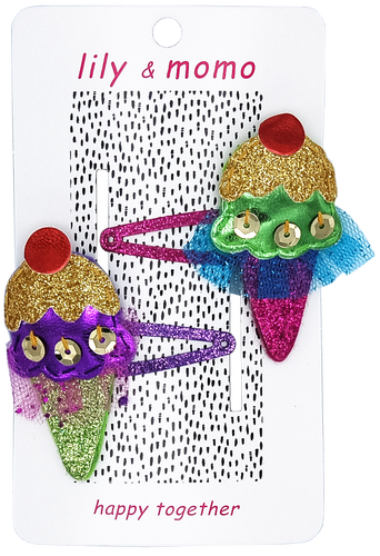 Ice Cream Sparkle Hair Clip- Multi