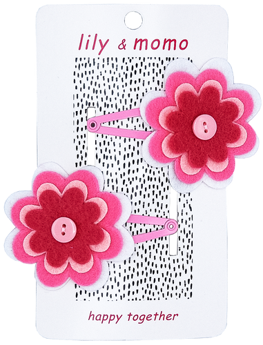 Joy Hair Clips- Pink and White