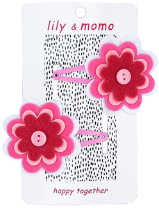 Joy Hair Clips- Pink and White