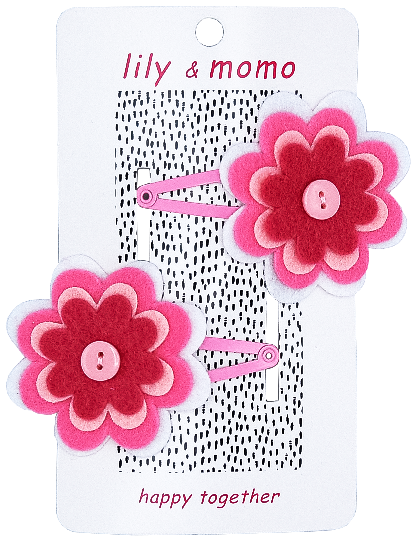 Joy Hair Clips- Pink and White
