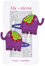 Load image into Gallery viewer, Little Elephant Hair Clips- Purple