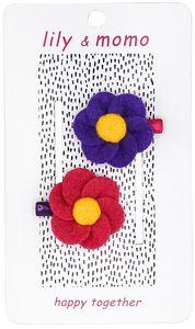 Little Flower Hair Clips - Pink & Purple