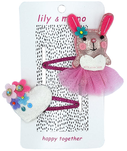 My Bunny Hair Clips- Pretty Pink