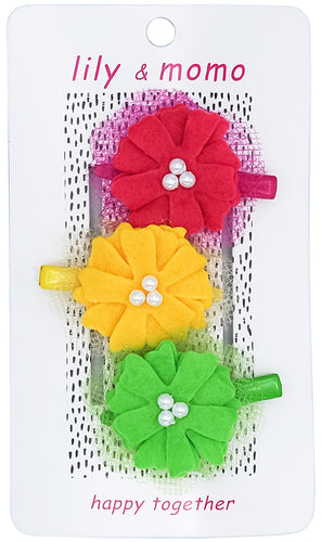 Partytime Flower Hair Clips- Multi