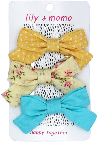 Pretty Little Bows Hair Clips - Yellow