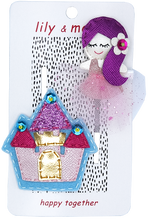 Load image into Gallery viewer, Princess &amp; Castle Hair Clips- Oink and Purple