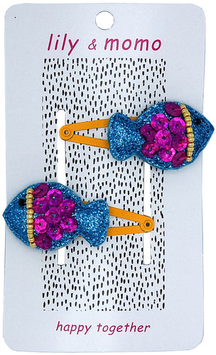 Shiny Fish Hair Clips- Blue and Purple