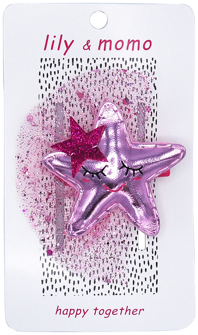 Silly Shooting Star Hair Clip- Ballet pink