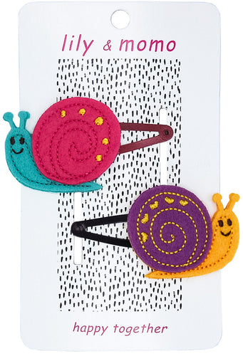 Silly Snail Hair Clips- Multi