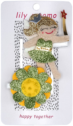 Sparkle Dust Fairy Hair Clips- Golden