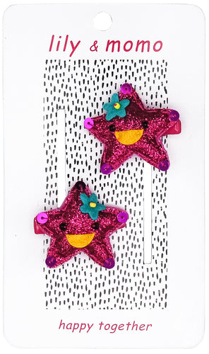 Starfish Hair Clips- Pink