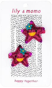 Starfish Hair Clips- Pink
