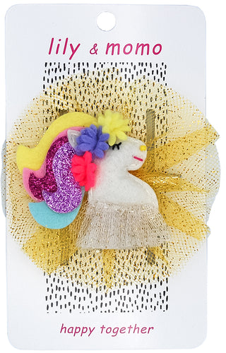 Sunshine Unicorn Hair Clip- Golden Multi