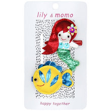 Load image into Gallery viewer, Mermaid and Fishie Hair Clips- Yellow and Red
