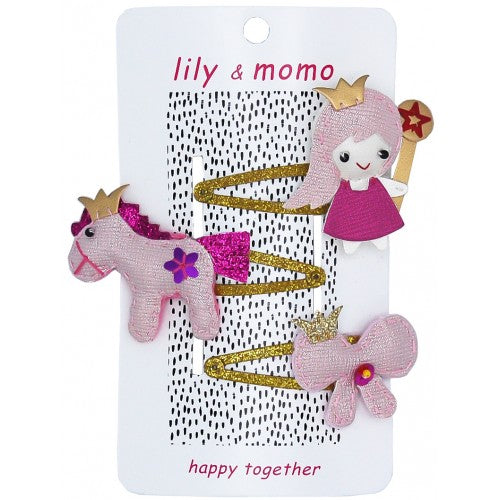 Princess Trio Hair Clip- Pink