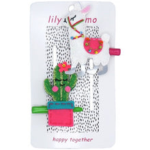 Load image into Gallery viewer, Llama Drama Hair Clips- Pink and Green